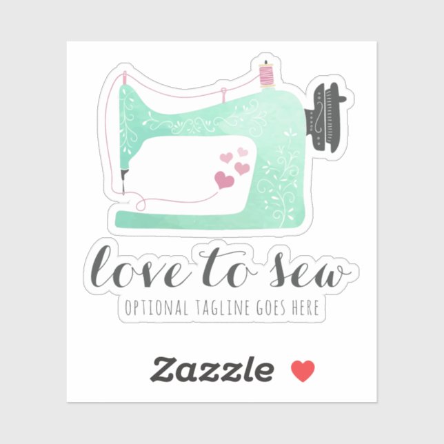 Watercolor Sewing Machine Shabby Chic Name Logo (Sheet)