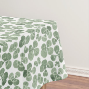 Watercolor Shamrock Clover St. Patrick's Day Tablecloth