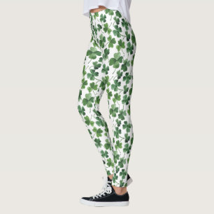 Watercolor Shamrock Leggings