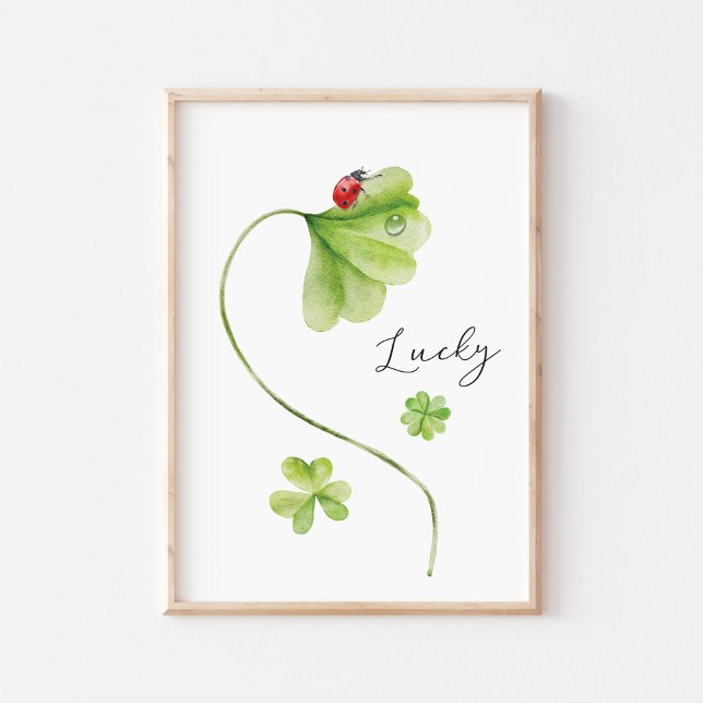 Watercolor Shamrock Lucky Poster (Creator Uploaded)