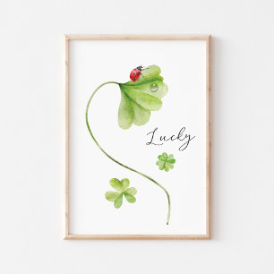 Watercolor Shamrock Lucky Poster