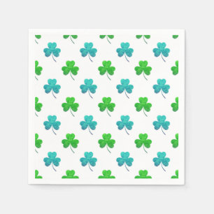 Watercolor Shamrock Pattern Napkin