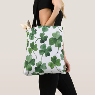 Watercolor Shamrock Tote Bag