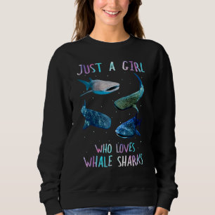 Watercolor Shark Ocean Just A Girl Who Loves Whale Sweatshirt