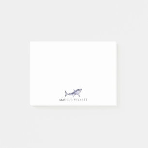 Watercolor Shark Personalised Post It Notes