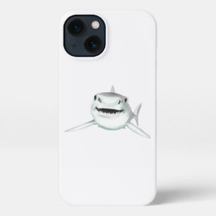 watercolor shark smiling gray green ocean animal  iPhone 13 case