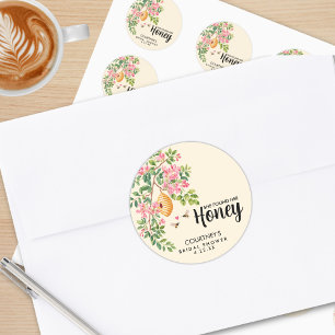 Watercolor She Found Her Honey Bridal Shower  Classic Round Sticker