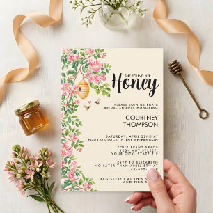 Watercolor She Found Her Honey Bridal Shower  Invitation
