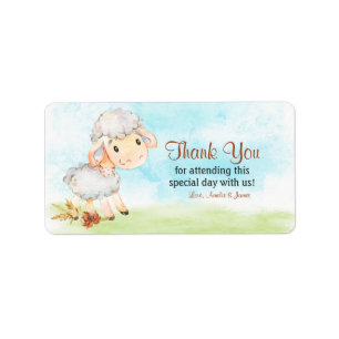 Watercolor Sheep Farm Thank You Label