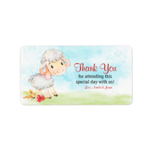 Watercolor Sheep Farm Thank You Label