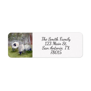 Watercolor Sheep Return Address
