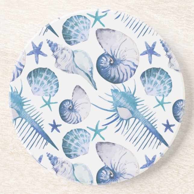 Watercolor Shells Coaster (Front)