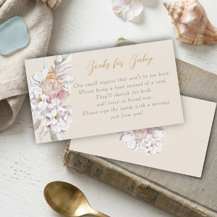 Watercolor Shells Floral Baby Shower Book Request Enclosure Card