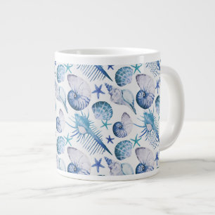 Watercolor Shells Large Coffee Mug