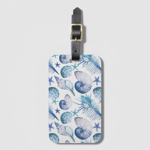Watercolor Shells Luggage Tag