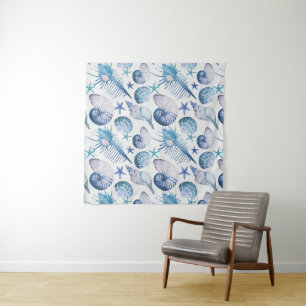 Watercolor Shells Tapestry