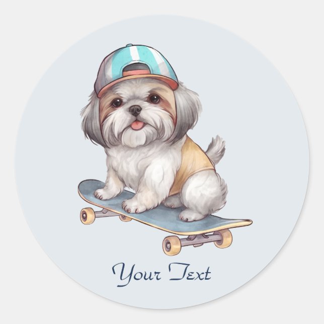 Watercolor Shih Tzu Sticker (Front)