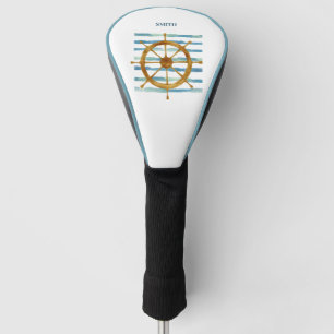 Watercolor SHIPS WHEEL art  Golf Head Cover