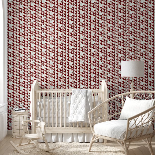 Watercolor SHRIMP Pattern Red White Nursery Wallpaper (Kids)