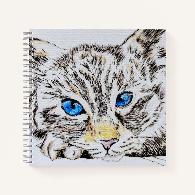Watercolor Siamese Ragdoll Cat Notebook (Front)