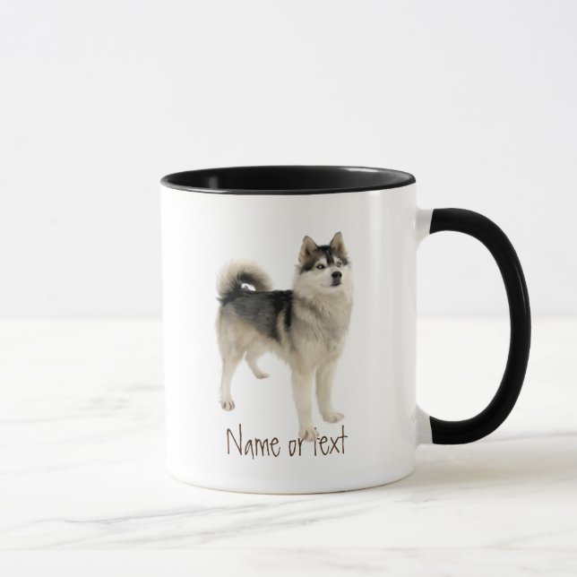 Watercolor Siberian Husky Malemute Dog Pet Custom  Mug (Right)