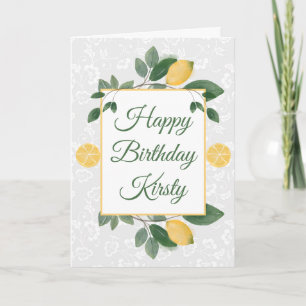Watercolor Sicilian Lemons Happy Birthday Card