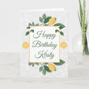 Watercolor Sicilian Lemons Happy Birthday Card