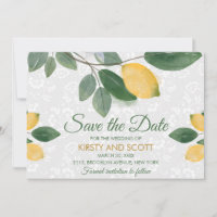 Watercolor Sicilian Lemons Save The Date