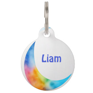 Watercolor Sickle colorful Pet Tag