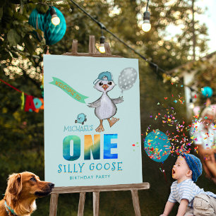 Watercolor Silly Goose Birthday Welcome Sign
