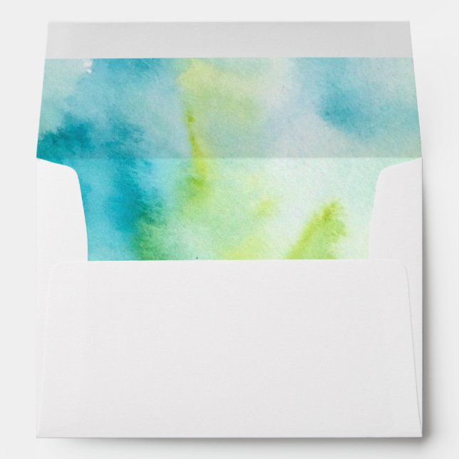 Watercolor | Silver | Monograms Wedding  Envelopes (Back (Bottom))