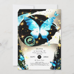 Watercolor Simple Butterfly Birthday Invitation
