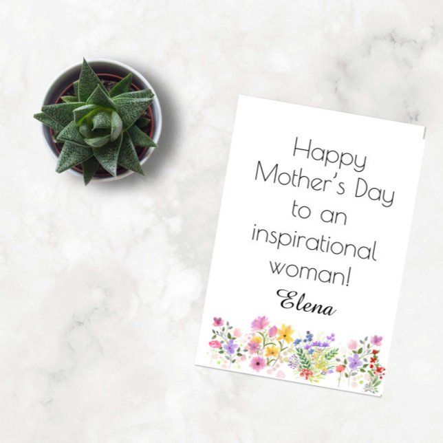 Watercolor simple flowers mothers day holiday card (Creator Uploaded)