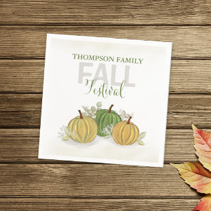 Watercolor Simple Pumpkin Gourd Fall Festival Napkin