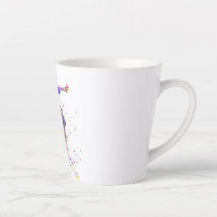 watercolor skater latte mug