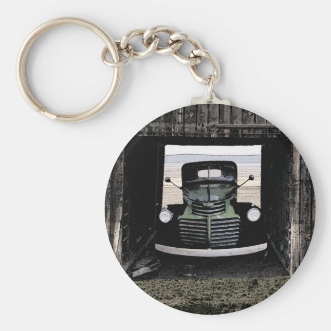 Watercolor Sketch 1947 Antique Truck Key Chain (Front)