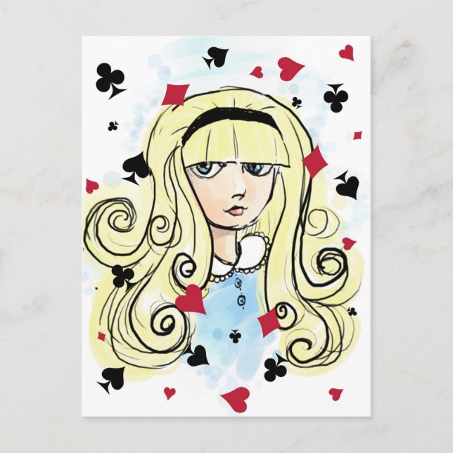 Watercolor Sketch Alice Postcard (Front)
