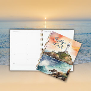 Watercolor Sketch Byron Bay Lighthouse Monogram Planner