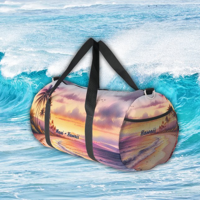 Watercolor Sketch Maui Hawaii Colourful | Duffle Bag (Creator Uploaded)