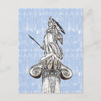 Watercolor Sketch of Statue of Athena Postcard 