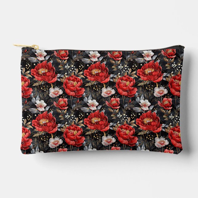 Watercolor sketched detailed pattern of delightful accessory pouch (Front)