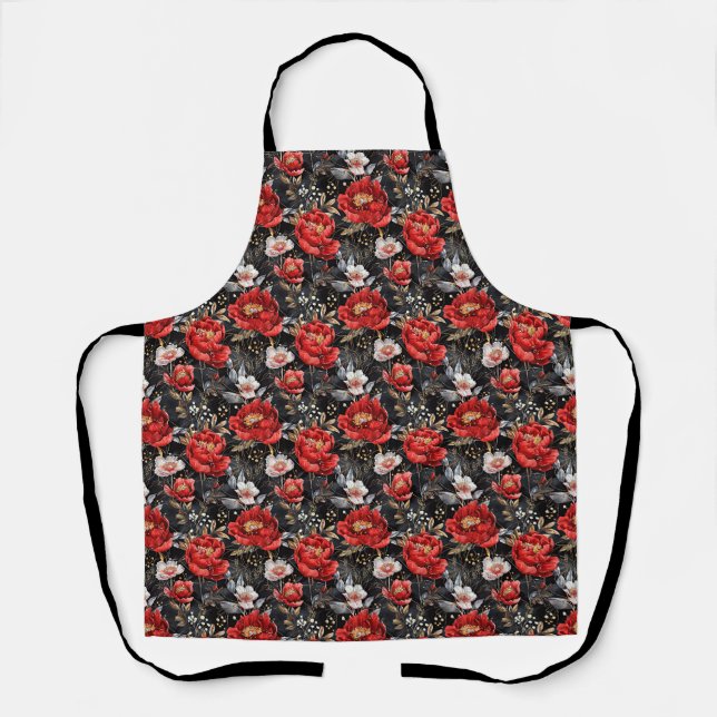 Watercolor sketched detailed pattern of delightful apron (Front)