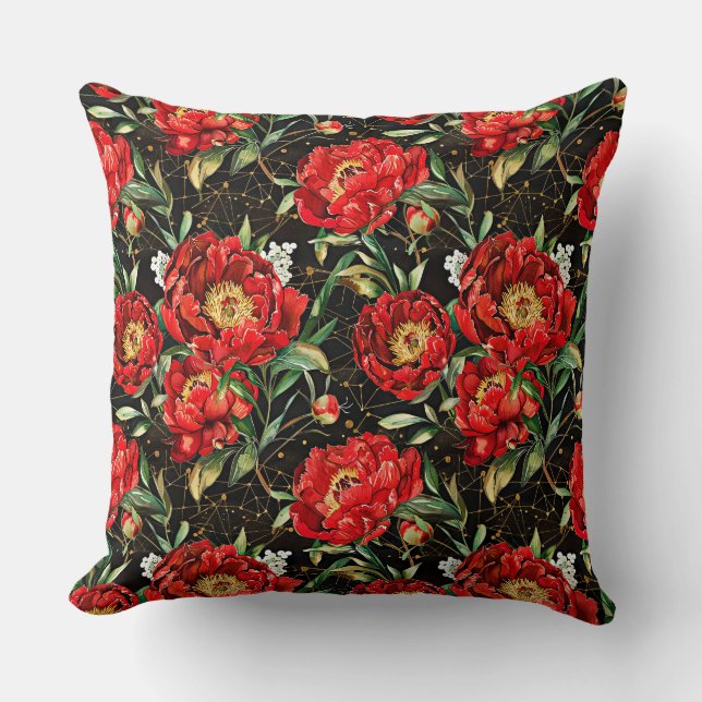 Watercolor sketched detailed pattern of delightful cushion (Front)