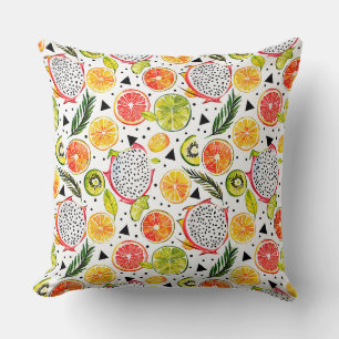 Watercolor sketched detailed pattern of Dragon fru Cushion