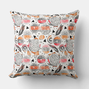 Watercolor sketched detailed pattern of Dragon fru Cushion