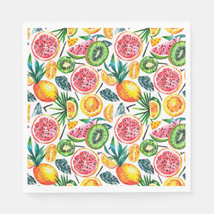 Watercolor sketched detailed pattern of Dragon fru Napkin