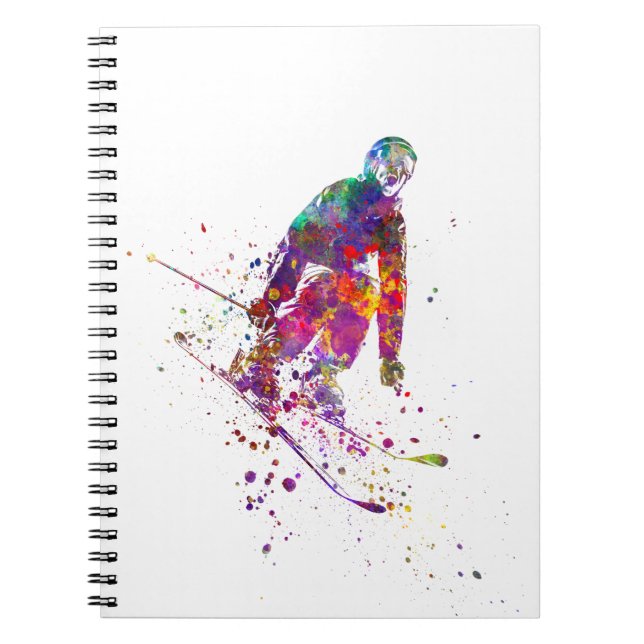 watercolor skier notebook (Front)