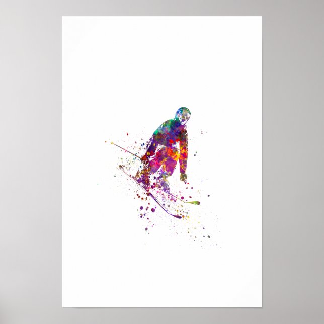 watercolor skier poster (Front)