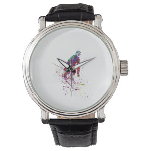 watercolor skier watch