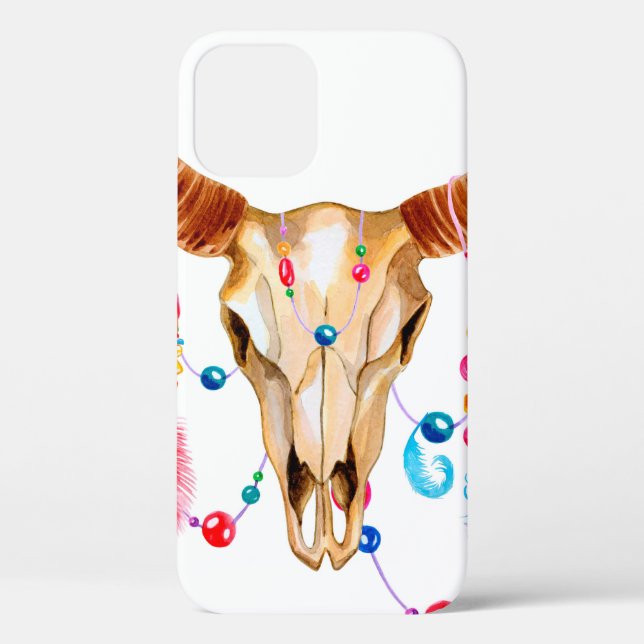 Watercolor skull iaolated on white Case-Mate iPhone case (Back)
